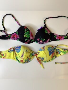 Recco Size Small Brazilian Underwire/Push Up Bikini Tops Bundle of 2. New